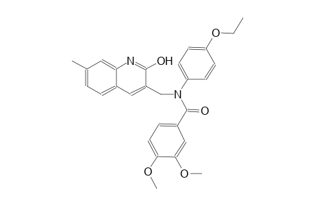 N-(4-ethoxyphenyl)-N-[(2-hydroxy-7-methyl-3-quinolinyl)methyl]-3,4-dimethoxybenzamide