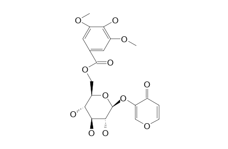 PYROMECONIC_ACID_3-O-BETA-D-GLUCOPYRANOSIDE_6'-(O-4''-HYDROXY-3'',5''-DIMETHOXYBENZOATE)