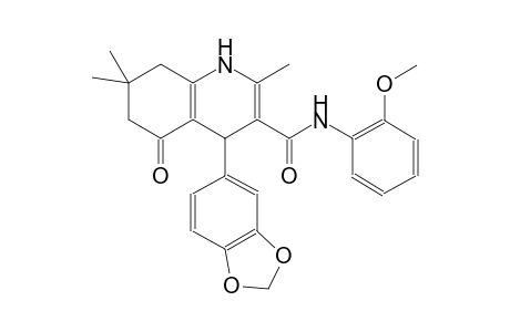 4-(1,3-benzodioxol-5-yl)-5-keto-N-(2-methoxyphenyl)-2,7,7-trimethyl-1,4,6,8-tetrahydroquinoline-3-carboxamide