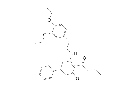 2-Butanoyl-3-[2-(3,4-diethoxyphenyl)ethylamino]-5-phenyl-cyclohex-2-en-1-one