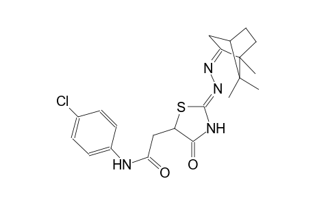N-(4-chlorophenyl)-2-{(2Z)-4-oxo-2-[(2Z)-2-(1,7,7-trimethylbicyclo[2.2.1]hept-2-ylidene)hydrazono]-1,3-thiazolidin-5-yl}acetamide