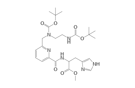 2-(N-(tert-Butoxycarbonyl)-N-{2-[(tert-butoxycarbonyl)amino]ethyl}aminomethyl)-N-[2-(imidazol-4-yl)-1-(methoxycarbonyl)ethyl]pyridine-6-carboxamide