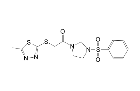 2-methyl-5-({2-oxo-2-[3-(phenylsulfonyl)-1-imidazolidinyl]ethyl}sulfanyl)-1,3,4-thiadiazole