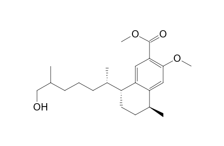 2-Naphthalenecarboxylic acid, 5,6,7,8-tetrahydro-8-(6-hydroxy-1,5-dimethylhexyl)-3-methoxy-5-methyl-, methyl ester, [5R-[5.alpha.,8.beta.(1S*,5S*)]]-