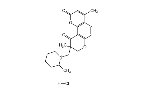 8,9-dihydro-4,9-dimethyl-9-[(2-methylpiperidino)methyl]-2H,10H-benzo[1,2-b:3,4-b']dipyran-2,10-dione, hychloride