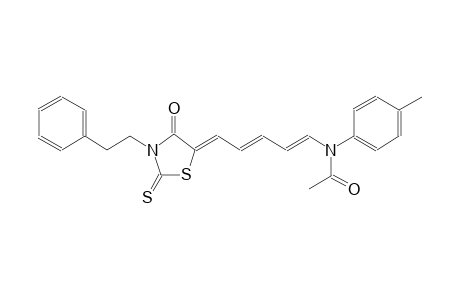 N-(4-methylphenyl)-N-{(1E,3E,5Z)-5-[4-oxo-3-(2-phenylethyl)-2-thioxo-1,3-thiazolidin-5-ylidene]-1,3-pentadienyl}acetamide