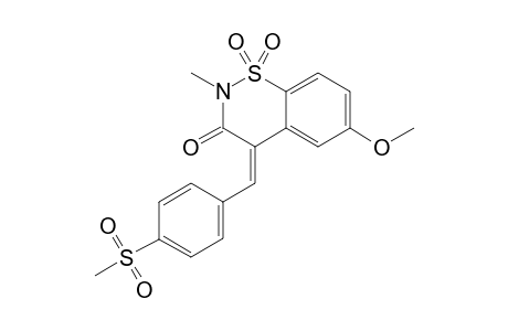 2-METHYL-6-METHOXY-1,2-BENZOTHIAZIN-3-ONE-4-(4'-METHYLSULFONEBENZYLIDENE)-1,1-DIOXIDE