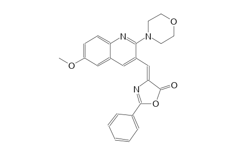(4Z)-4-{[6-methoxy-2-(4-morpholinyl)-3-quinolinyl]methylene}-2-phenyl-1,3-oxazol-5(4H)-one
