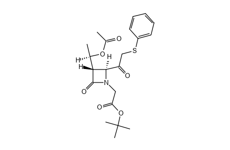 (+/-)-[3α(S*),4β]-3-(1-Hydroxyethyl)-2-oxo-4-[(phenylthio)acetyl]-1-azetidineacetic acid, tert-butyl ester, acetate (ester)