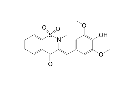 4H-1,2-benzothiazin-4-one, 2,3-dihydro-3-[(4-hydroxy-3,5-dimethoxyphenyl)methylene]-2-methyl-, 1,1-dioxide, (3Z)-