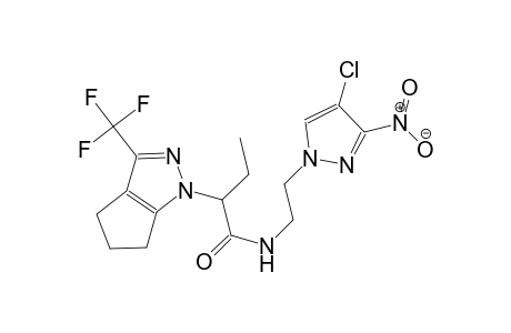 N-[2-(4-chloro-3-nitro-1H-pyrazol-1-yl)ethyl]-2-(3-(trifluoromethyl)-5,6-dihydrocyclopenta[c]pyrazol-1(4H)-yl)butanamide