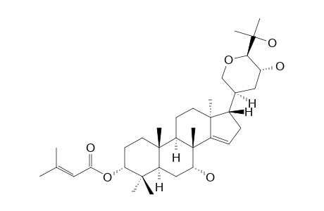 3-methylbut-2-enoic acid [(3R,5R,7R,8R,9R,10S,13S,17S)-7-hydroxy-17-[(3S,5R,6R)-5-hydroxy-6-(1-hydroxy-1-methyl-ethyl)tetrahydropyran-3-yl]-4,4,8,10,13-pentamethyl-2,3,5,6,7,9,11,12,16,17-decahydro-1H-cyclopenta[a]phenanthren-3-yl] ester