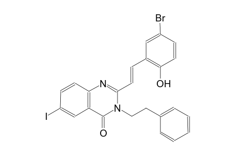 2-[(E)-2-(5-bromo-2-hydroxyphenyl)ethenyl]-6-iodo-3-(2-phenylethyl)-4(3H)-quinazolinone
