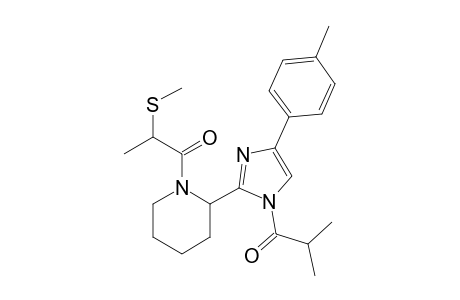 1-(2-(1-isobutyryl- 4-(p-tolyl)-1H-imidazol-2-yl)piperidin-1-yl)-2-(methylthio)propan-1-one