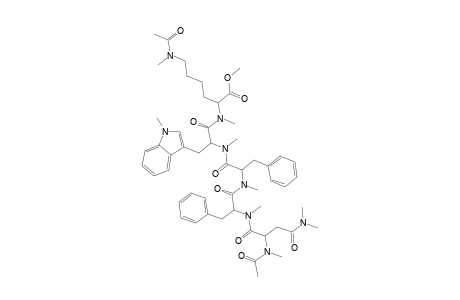 L-Lysine, N6-acetyl-N2-[N-[N-[N-(N2-acetyl-N,N,N2-trimethyl-L-asparaginyl)-N-methyl-L-phenylalanyl]-N-methyl-L-phenylalanyl]-N,1-dimethyl-L-tryptophyl]-N2,N6-dimethyl-, methyl ester