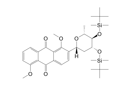 2-[4',5'-BIS-(TERT.-BUTYLDIMETHYLSILYLOXY)-6-METHYLTETRAHYDRO-2'H-PYRAN-2'-YL]-1,5-DIMETHOXYANTHRAQUINONE