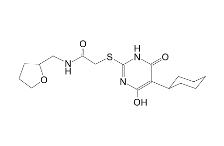 2-[(5-cyclohexyl-4-hydroxy-6-oxo-1,6-dihydro-2-pyrimidinyl)sulfanyl]-N-(tetrahydro-2-furanylmethyl)acetamide