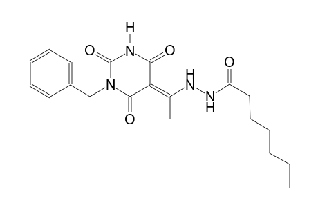 N'-[(1E)-1-(1-benzyl-2,4,6-trioxotetrahydro-5(2H)-pyrimidinylidene)ethyl]heptanohydrazide