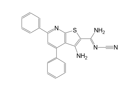 3-amino-N'-cyano-4,6-diphenylthieno[2,3-b]pyridine-2-carboximidamide