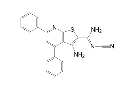 3-amino-N'-cyano-4,6-diphenylthieno[2,3-b]pyridine-2-carboximidamide