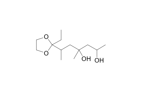 4,6-Dimethyl-2,4-dihydroxynonan-7-one - ethylene ketal