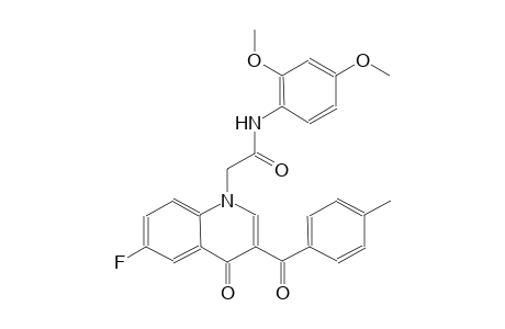 1-quinolineacetamide, N-(2,4-dimethoxyphenyl)-6-fluoro-1,4-dihydro-3-(4-methylbenzoyl)-4-oxo-