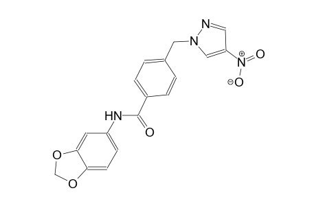 N-(1,3-benzodioxol-5-yl)-4-[(4-nitro-1H-pyrazol-1-yl)methyl]benzamide