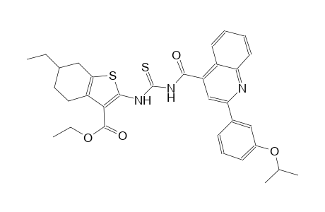 ethyl 6-ethyl-2-{[({[2-(3-isopropoxyphenyl)-4-quinolinyl]carbonyl}amino)carbothioyl]amino}-4,5,6,7-tetrahydro-1-benzothiophene-3-carboxylate