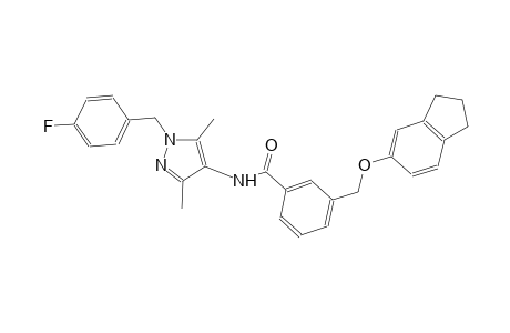 3-[(2,3-dihydro-1H-inden-5-yloxy)methyl]-N-[1-(4-fluorobenzyl)-3,5-dimethyl-1H-pyrazol-4-yl]benzamide