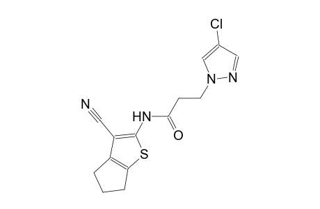 3-(4-chloro-1H-pyrazol-1-yl)-N-(3-cyano-5,6-dihydro-4H-cyclopenta[b]thien-2-yl)propanamide