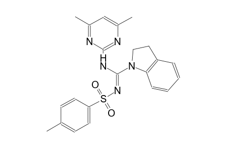 N-{(E)-2,3-dihydro-1H-indol-1-yl[(4,6-dimethyl-2-pyrimidinyl)amino]methylidene}-4-methylbenzenesulfonamide