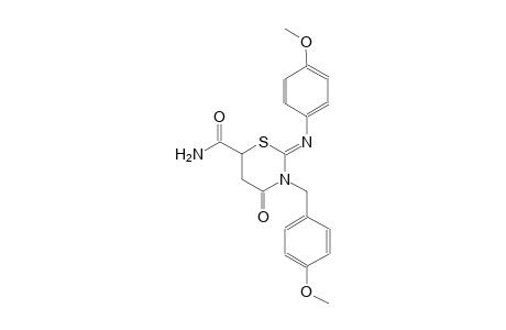 (2Z)-3-(4-methoxybenzyl)-2-[(4-methoxyphenyl)imino]-4-oxotetrahydro-2H-1,3-thiazine-6-carboxamide