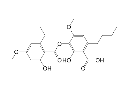 Benzoic acid, 2-hydroxy-3-[(2-hydroxy-4-methoxy-6-propylbenzoyl)oxy]-4-methoxy-6-pe ntyl-