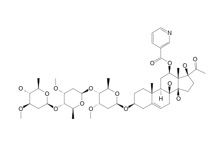 ROSTRATAMINE-3-O-BETA-D-OLEANDROPYRANOSYL-(1->4)-BETA-D-CYMAROPYRANOSYL-(1->4)-BETA-D-CYMAROPYRANOSIDE