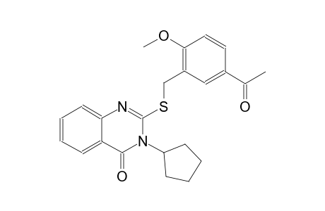 4(3H)-quinazolinone, 2-[[(5-acetyl-2-methoxyphenyl)methyl]thio]-3-cyclopentyl-