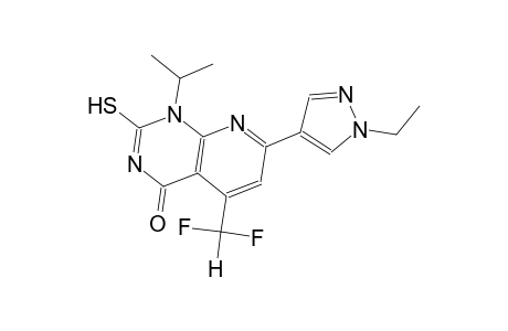 pyrido[2,3-d]pyrimidin-4(1H)-one, 5-(difluoromethyl)-7-(1-ethyl-1H-pyrazol-4-yl)-2-mercapto-1-(1-methylethyl)-