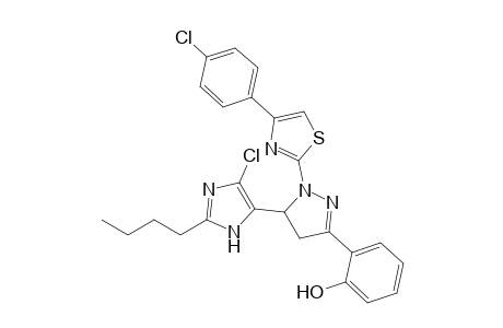 1-(4-(4'-chlorophenyl)-2-thiazolyl)-3-(2-hydroxy-phenyl)-5-(2-butyl-4-chloro-1H-imidazol-5yl)-2-pyrazoline