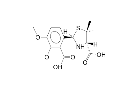 trans-2-(2-carboxy-3,4-dimethoxyphenyl)-4-carboxy-5,5-dimethyl-1,3-thiazolidine