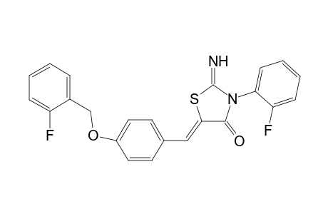 (5Z)-2-azanylidene-3-(2-fluorophenyl)-5-[[4-[(2-fluorophenyl)methoxy]phenyl]methylidene]-1,3-thiazolidin-4-one