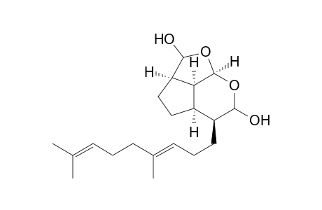 (2aR,4aR,5S,7aR,7bS)-5-[(3E)-4,8-Dimethyl-3,7-nonadienyl]-2a,3,4,4a,5,6,7a,7b-octahydro-2H-1,7-dioxacyclopenta[c,d]indene-2,6-diol ent-5-epi-udoteatrial hydrate