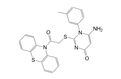 6-amino-1-(3-methylphenyl)-2-{[2-oxo-2-(10H-phenothiazin-10-yl)ethyl]sulfanyl}-4(1H)-pyrimidinone