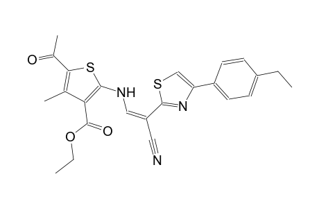 ethyl 5-acetyl-2-({(Z)-2-cyano-2-[4-(4-ethylphenyl)-1,3-thiazol-2-yl]ethenyl}amino)-4-methyl-3-thiophenecarboxylate