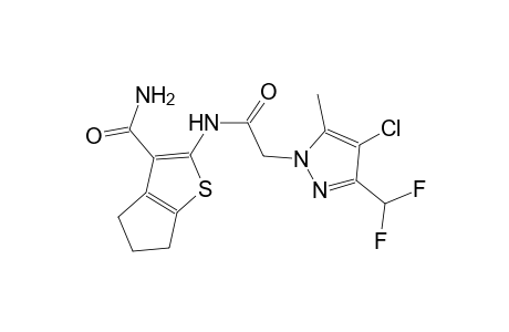2-({[4-chloro-3-(difluoromethyl)-5-methyl-1H-pyrazol-1-yl]acetyl}amino)-5,6-dihydro-4H-cyclopenta[b]thiophene-3-carboxamide