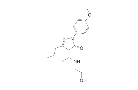 3H-pyrazol-3-one, 2,4-dihydro-4-[1-[(2-hydroxyethyl)amino]ethylidene]-2-(4-methoxyphenyl)-5-propyl-, (4Z)-