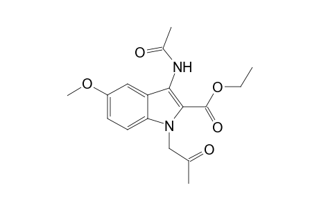 1H-Indole-2-carboxylic acid, 3-acetylamino-5-methoxy-1-(2-oxopropyl)-, ethyl ester