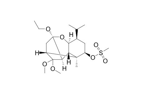{( 1S*,3R*,,5R*,7R*,8R*,9R*,10R*,12R*)-3-Ethoxy-10-hydroxy-12-isopropyl-6,6-dimethoxy-9-methyl-2-oxatetracyclo[6.4.0.0(3,7).0(5,9)]dodecane} methylsulfonate