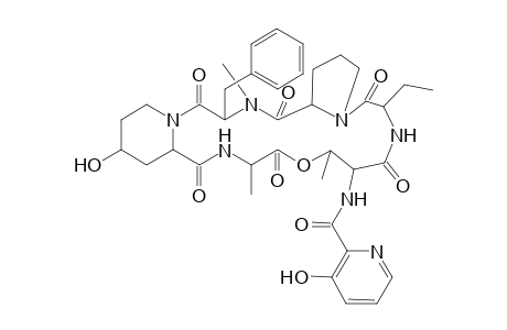 Virginiamycin S1, 5-(cis-4-hydroxy-L-2-piperidinecarboxylic acid)-6-L-alanine-