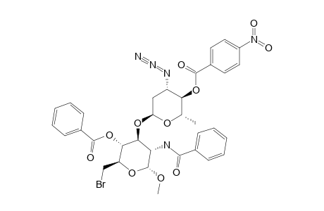 METHYL-3-O-(3'-AZIDO-4'-O-PARA-NITROBENZOYL-2',3',6'-TRIDEOXY-ALPHA-L-ARABINO-HEXOPYRANOSYL)-2-BENZAMIDO-4-O-BENZOYL-6-BROMO-2,6-DIDEOXY-ALPHA-D-G