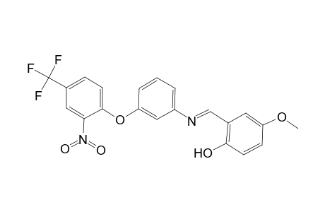 4-Methoxy-2-[({3-[2-nitro-4-(trifluoromethyl)phenoxy]phenyl}imino)methyl]phenol