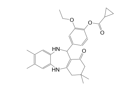 2-ethoxy-4-(3,3,7,8-tetramethyl-1-oxo-2,3,4,5,10,11-hexahydro-1H-dibenzo[b,e][1,4]diazepin-11-yl)phenyl cyclopropanecarboxylate
